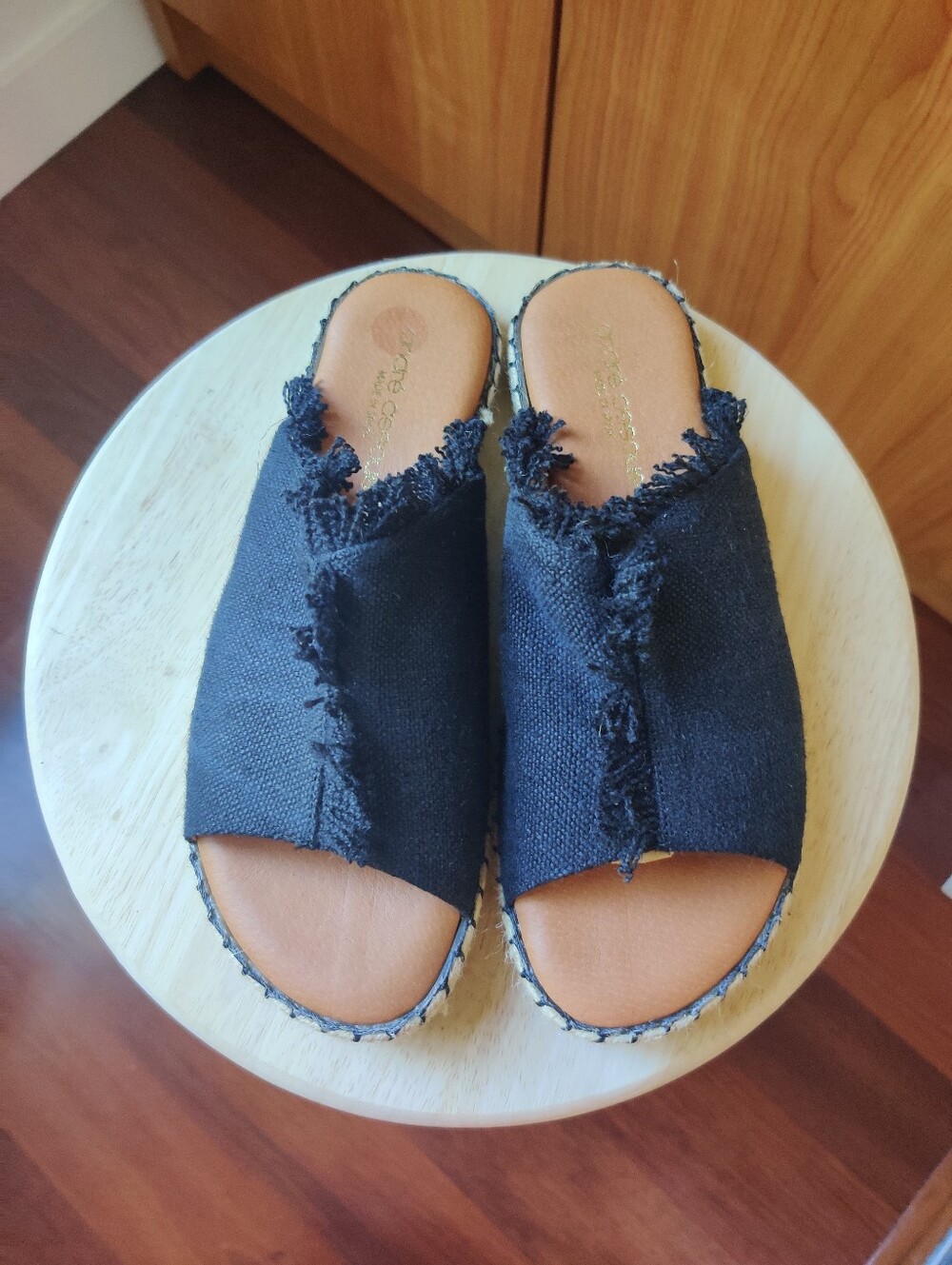 Andre Assous Cloth And Leather Sandals NWOT